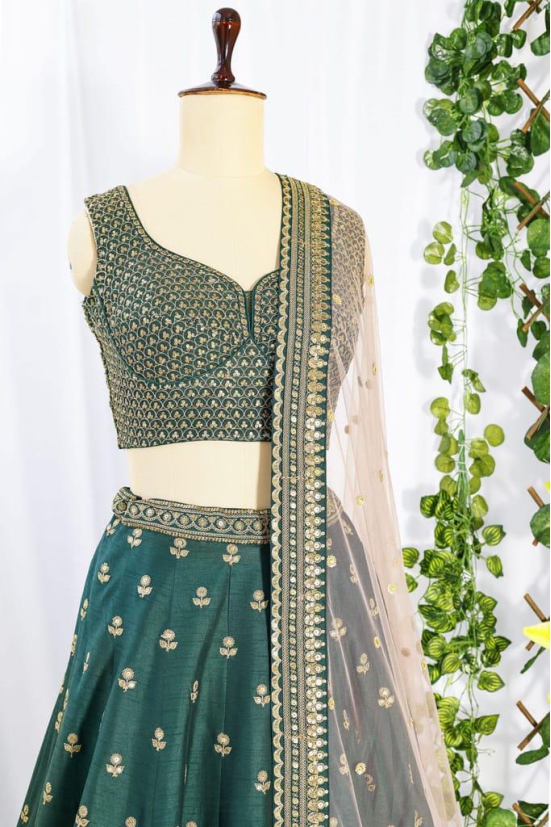 Enchanting Emerald: Kkashi Green Lehenga