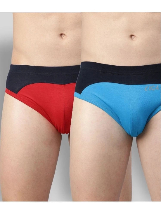 IC4 Multicolor Cotton Blend Mens Briefs ( Pack of 2 ) - S