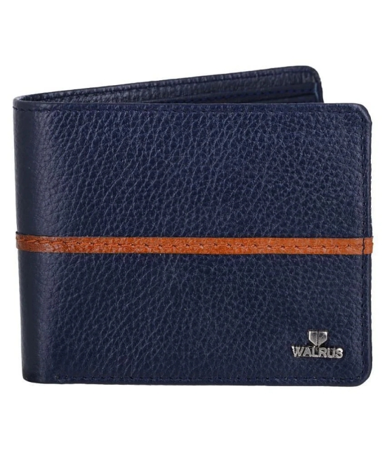 Walrus Leather Blue Casual Regular Wallet - Blue