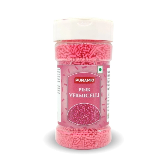 Puramio Pink Vermicelli Sprinkles, 125 gm