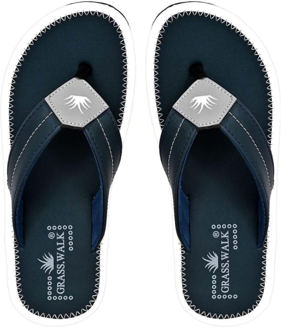 GRASS WALK - Blue Men's Thong Flip Flop - None