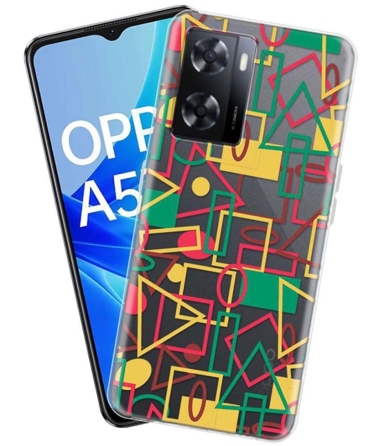 NBOX - Multicolor Silicon Printed Back Cover Compatible For Oppo A57 2022 ( Pack of 1 )