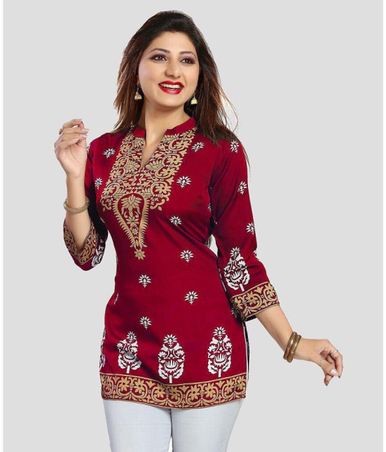 Meher Impex - Red Crepe Women''s Tunic ( Pack of 1 ) - None