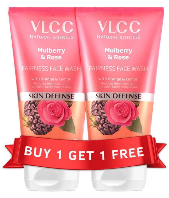 VLCC Mulberry & Rose Facewash, 300 ml, Buy (One Get One) Fairness & Cleansing