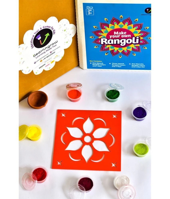 ilearnngrow Diwali DIY Rangoli Kit - Flower - Multi-Color