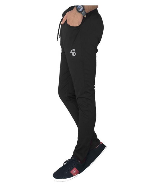 Forbro Black Polyester Lycra Trackpants Single - L