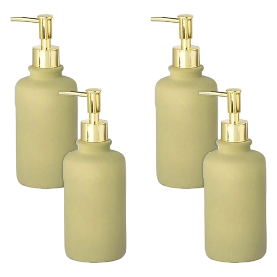 Kuber Industries Liquid Soap Dispenser, Pack of 4, 400 ml, Green.-Kuber Industries Liquid Soap Dispenser, 400 ml, Green, Pack of 4, JY00231GN.