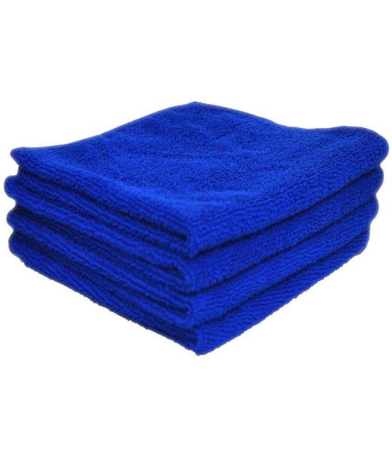 INGENS - Blue Microfiber Cloth For Automobile ( Pack of 4 )