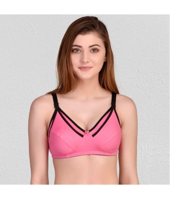 Zourt - Pink Cotton Non Padded Womens Everyday Bra ( Pack of 1 ) - None