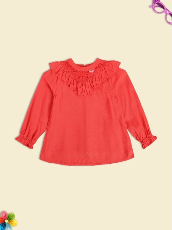 MINI KLUB Red Cotton Girls Top ( Pack of 1 ) - None