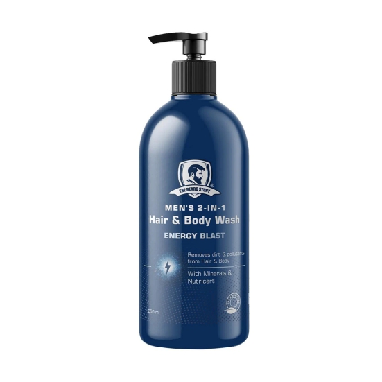 Sulphate Free Men's 2-in-1 Energy Blast Hair & Body Wash With Minerals, Nutricert, Removes Dirt & Pollutants (250 ML)