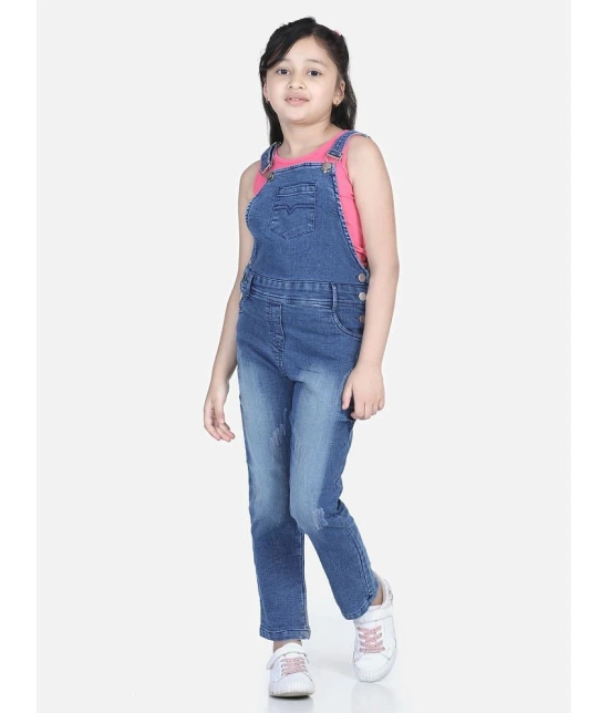 StyleStone - Blue Denim Girls Dungarees ( Pack of 1 ) - None