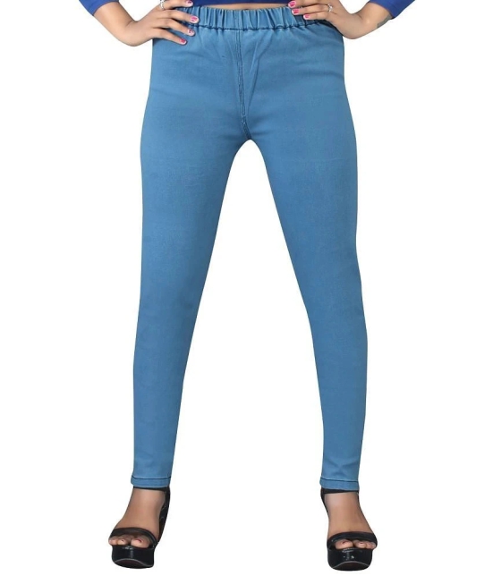 AngelFab - Denim Regular Fit Light Blue Womens Jeggings ( Pack of 1 ) - None