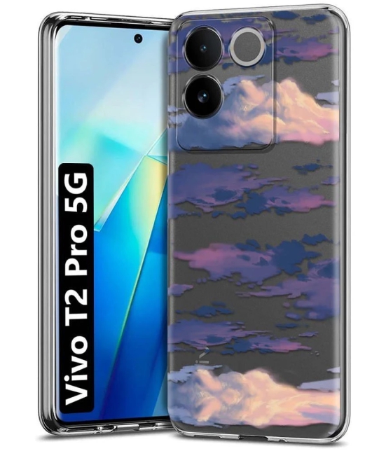 NBOX - Multicolor Printed Back Cover Silicon Compatible For Vivo T2 Pro 5G ( Pack of 1 )