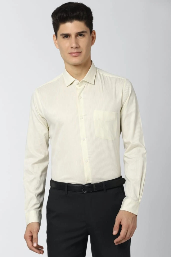 Men Yellow Slim Fit Formal Full Sleeves Formal Shirt