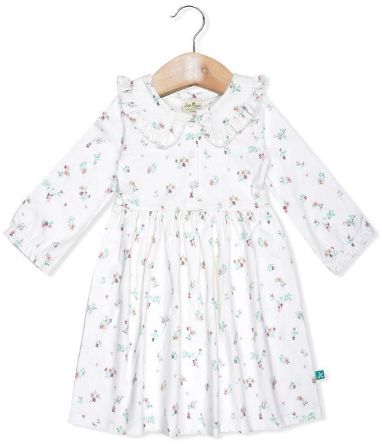 Juscubs - White Cotton Baby Girl Dress ( Pack of 1 ) - None