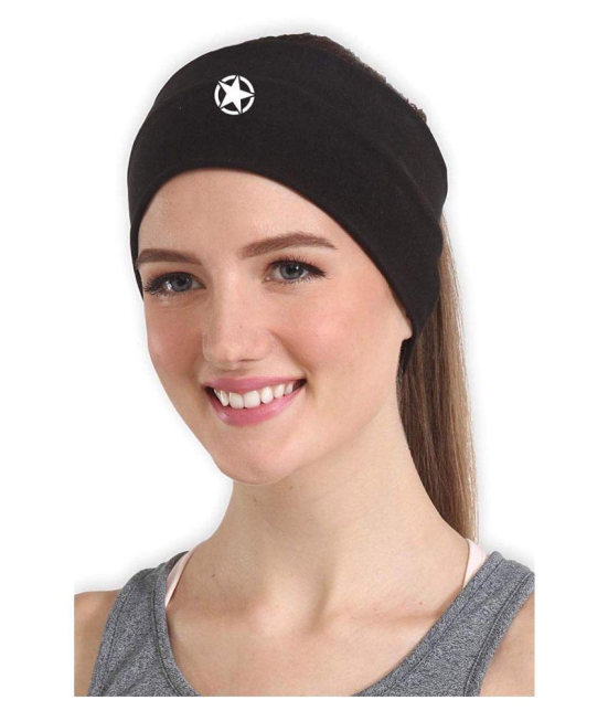 JUST RIDER Womens Sports Headband for Running, Cycling, Basketball, Yoga, Fitness, Workout, Unisex, Elastic Band Pack of 1 - Black