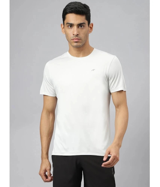 Alcis White Polyester Slim Fit Mens Sports T-Shirt ( Pack of 1 ) - None