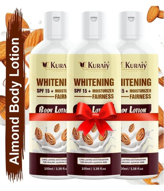 KURAIY Almond Body Lotion for Body Milk with Almond Oil & Vitamin E For Men & Women Pack Of 3