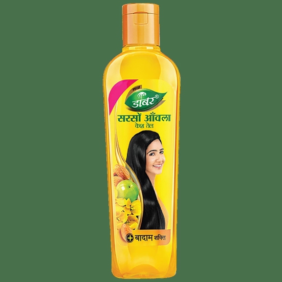 Dabur Amla Sarso Hair Oil - For Longer & Stronger Hair, 100% Natural, Enriched With Almond, 500 Ml