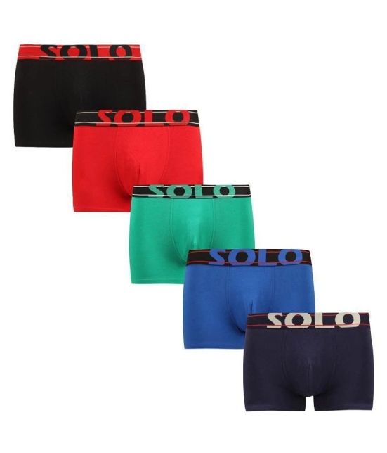 Solo - Multicolor Cotton Mens Trunks ( Pack of 5 ) - 80