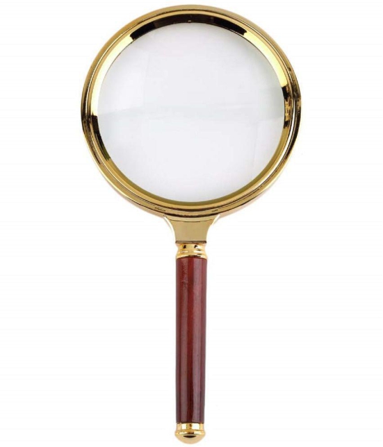 SHB  magnifier 10x Magnification Premium Hand Held Zooming Glass  (Brown & Gold)