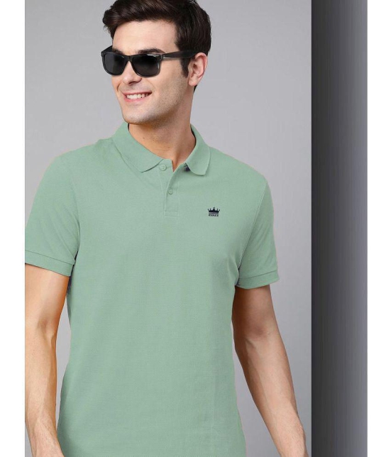 ADORATE Cotton Blend Regular Fit Solid Half Sleeves Mens Polo T Shirt - Green ( Pack of 1 ) - None