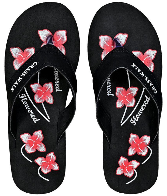 GRASS WALK - Black Women's Thong Flip Flop - None