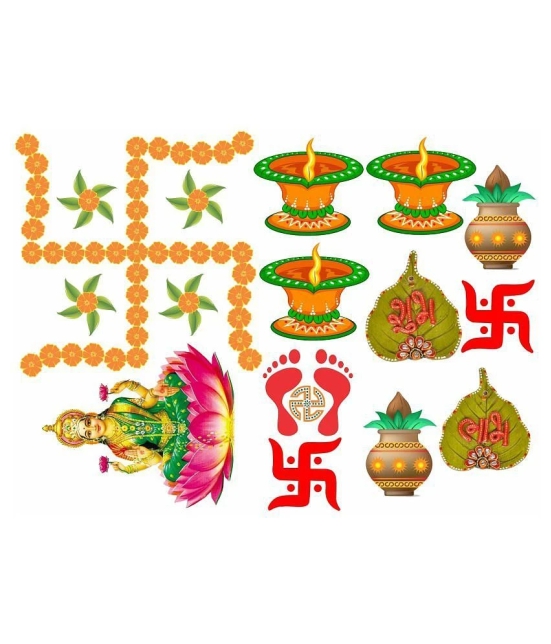 Decor Villa Happy Diwali combo Festive Sticker ( 33 x 58 cms )