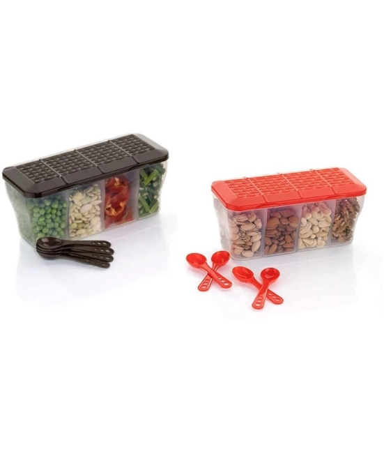 Analog Kitchenware Dal/Masala/Vegetable Plastic Multicolor Pickle Container ( Set of 2 ) - Multicolor