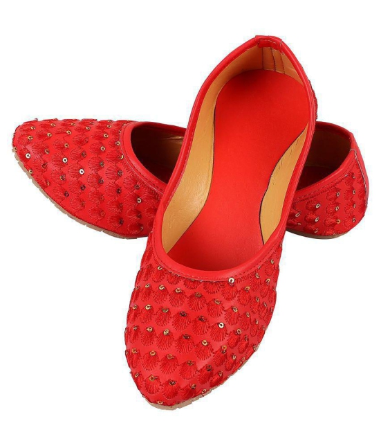 Raj Red Ethnic Footwear - None