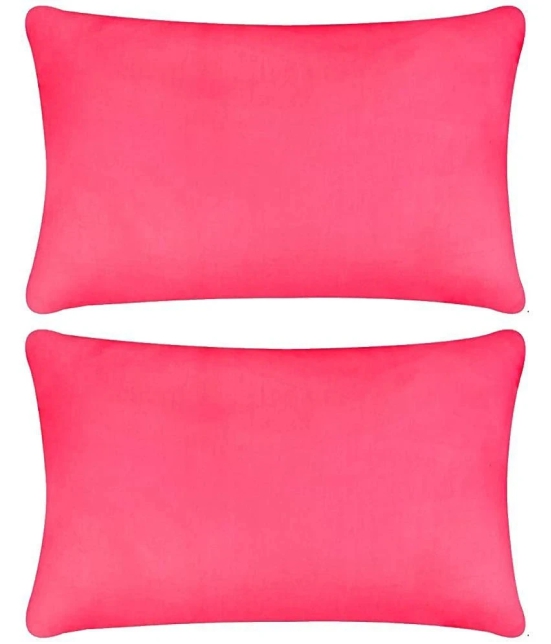 PINDIA Pack of 2 Pink Pillow Cover - Pink