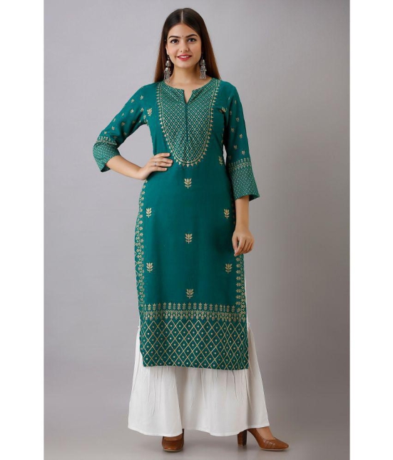 MAUKA - Green Straight Rayon Women's Stitched Salwar Suit ( Pack of 1 ) - None