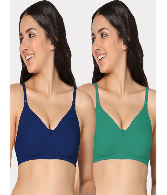 IN CARE LINGERIE - Multicolor Cotton Lightly Padded Women's Everyday Bra ( Pack of 2 ) - None