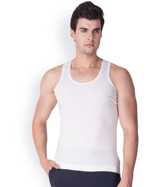 Lux White Cotton Mens Vest - None