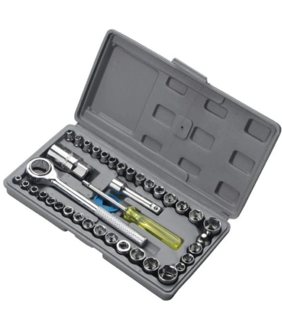 40 in 1 pcs 1/4-Inch Socket Set Car Repair Tool Ratchet Wrench Combo Tools Kit Auto Repairing