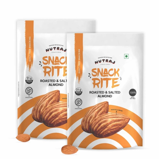 Nutraj Snackrite Roasted & Salted Almonds 150gm 150g (Pack of 2)