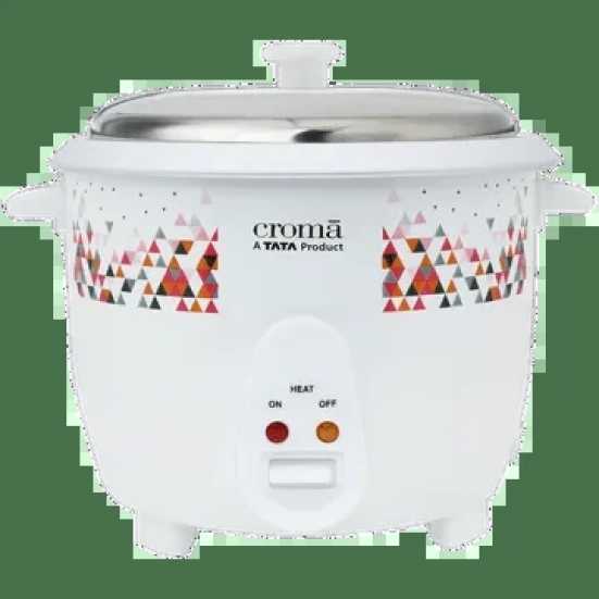 Croma 1.8 Litre Electric Rice Cooker with Keep Warm Function (White)