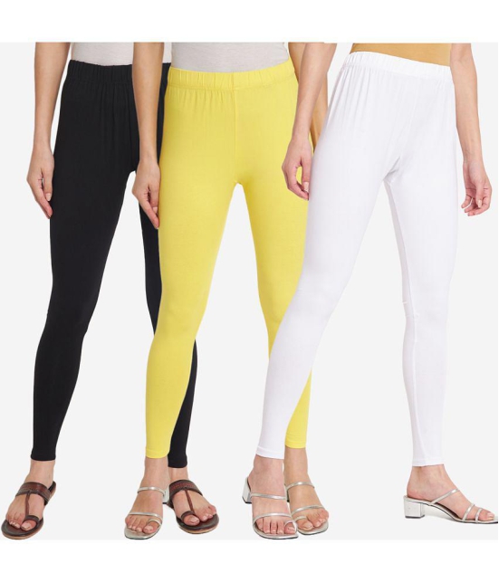 SELETA - Multicolor Cotton Women's Leggings ( Pack of 3 ) - None