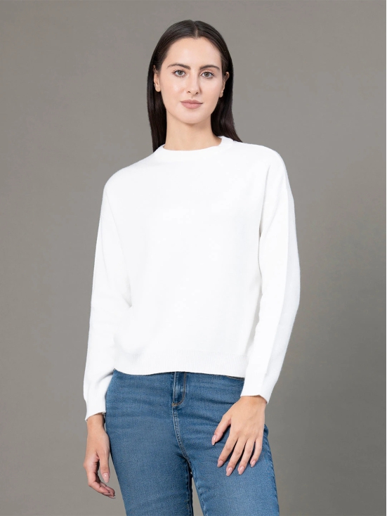 RedTape Round Neck Solid Sweater for Women |  Everyday Comfort