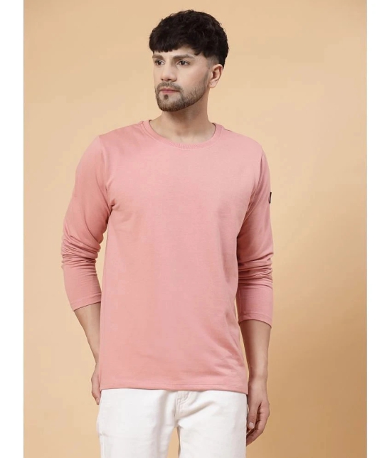 Rigo Cotton Oversized Fit Solid Full Sleeves Mens T-Shirt - Pink ( Pack of 1 ) - None