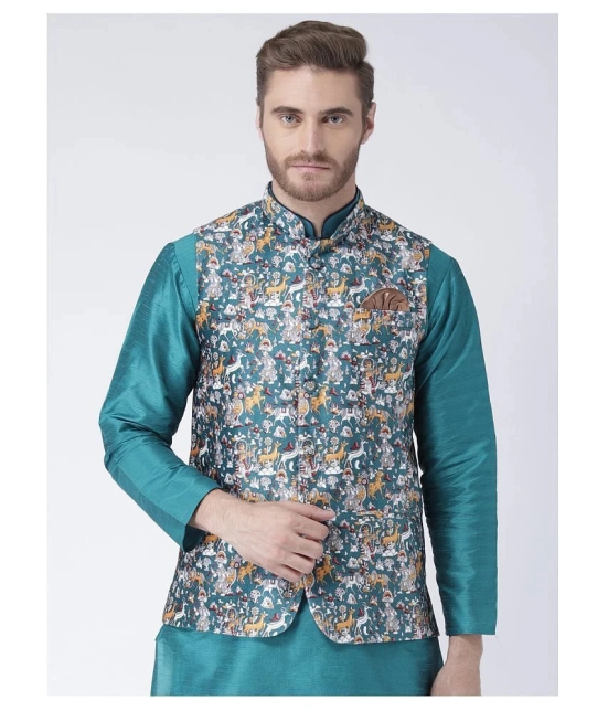 Hangup Multi Cotton Blend Nehru Jacket - None