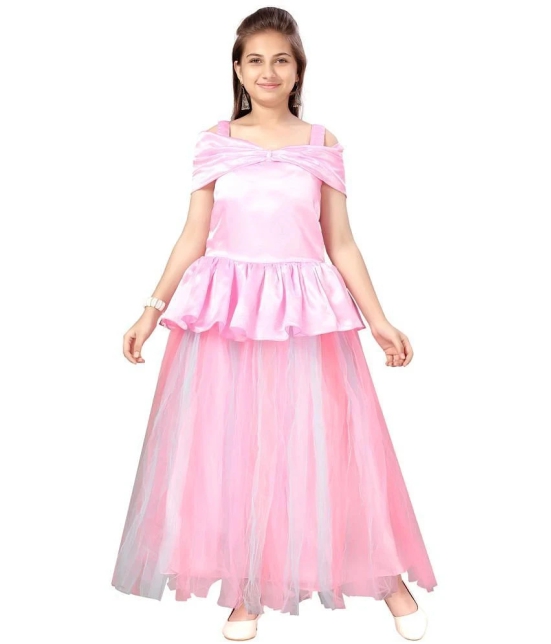 Aarika Pink Silk Girls Fit And Flare Dress ( Pack of 1 ) - None