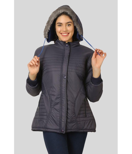 NUEVOSDAMAS - Polyester Blend Blue Hooded Jackets - None