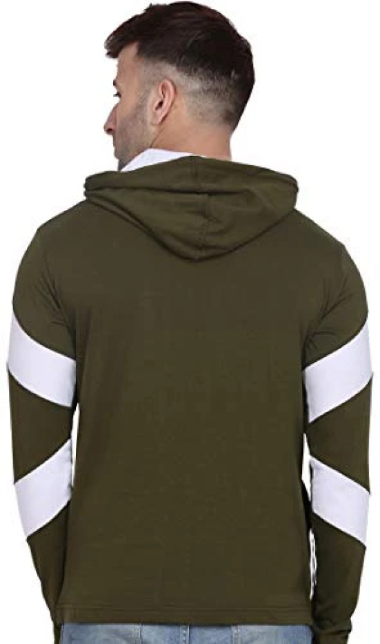 London Hills Mens Regular Fit Printed Full Sleeve Cotton Blend Hooded T-Shirt