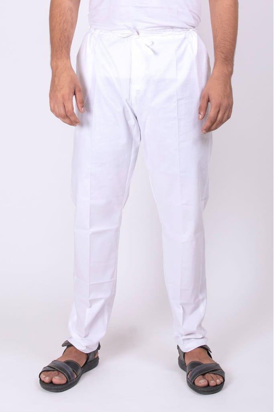 Men's New White Colour Cotton Payjama