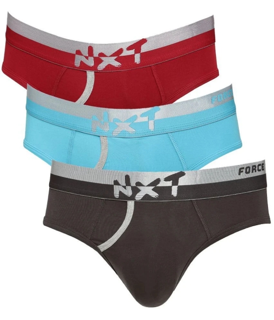 Force NXT Pack of 3 Cotton Mens Briefs ( Multicolor )  Flexz Jazz - None