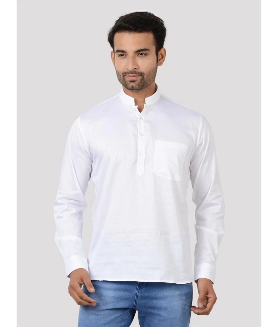 Maharaja - White 100 percent Cotton Mens Shirt Style Kurta ( Pack of 1 ) - None