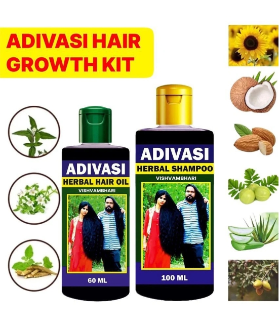 Vishvambhari Adivasi Herbal Best hair care Kit Oil & Shampoo 