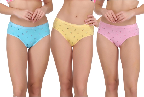 Eves Beauty Women Hipster Multicolor Panty | Pack 3-xl / Multicolor / Cotton Blend